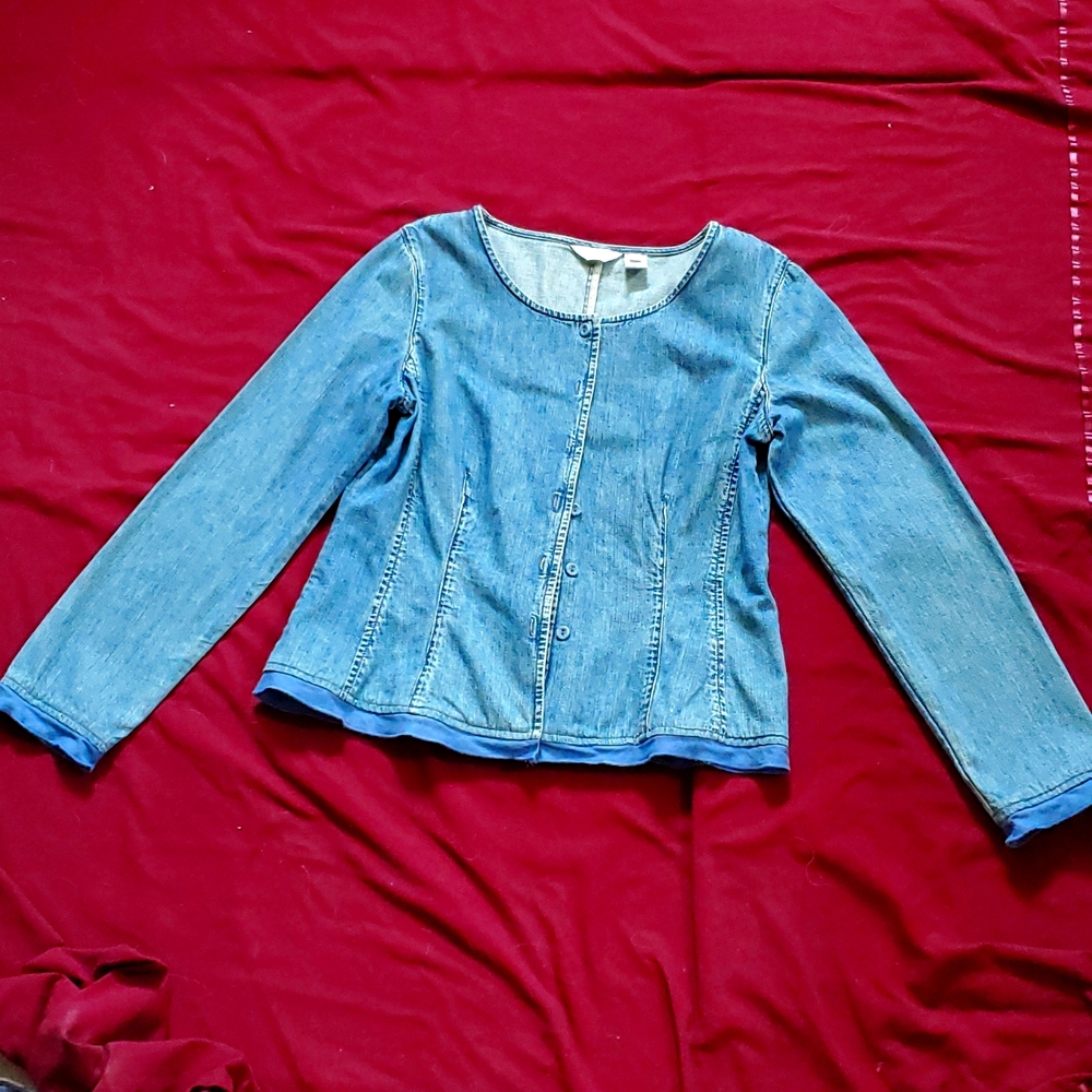JJill Denim Jacket with Corsette Closure in Back